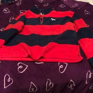 Pink 3/4 fleece zip up